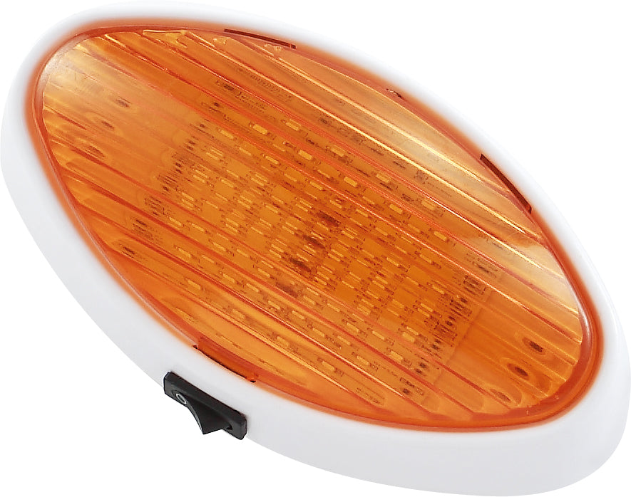 170 Lumens (Clear Lens) & 110 Lumens (Amber Lens) LED Oval Porch Light w/ On-Off Switch Stylish Camping