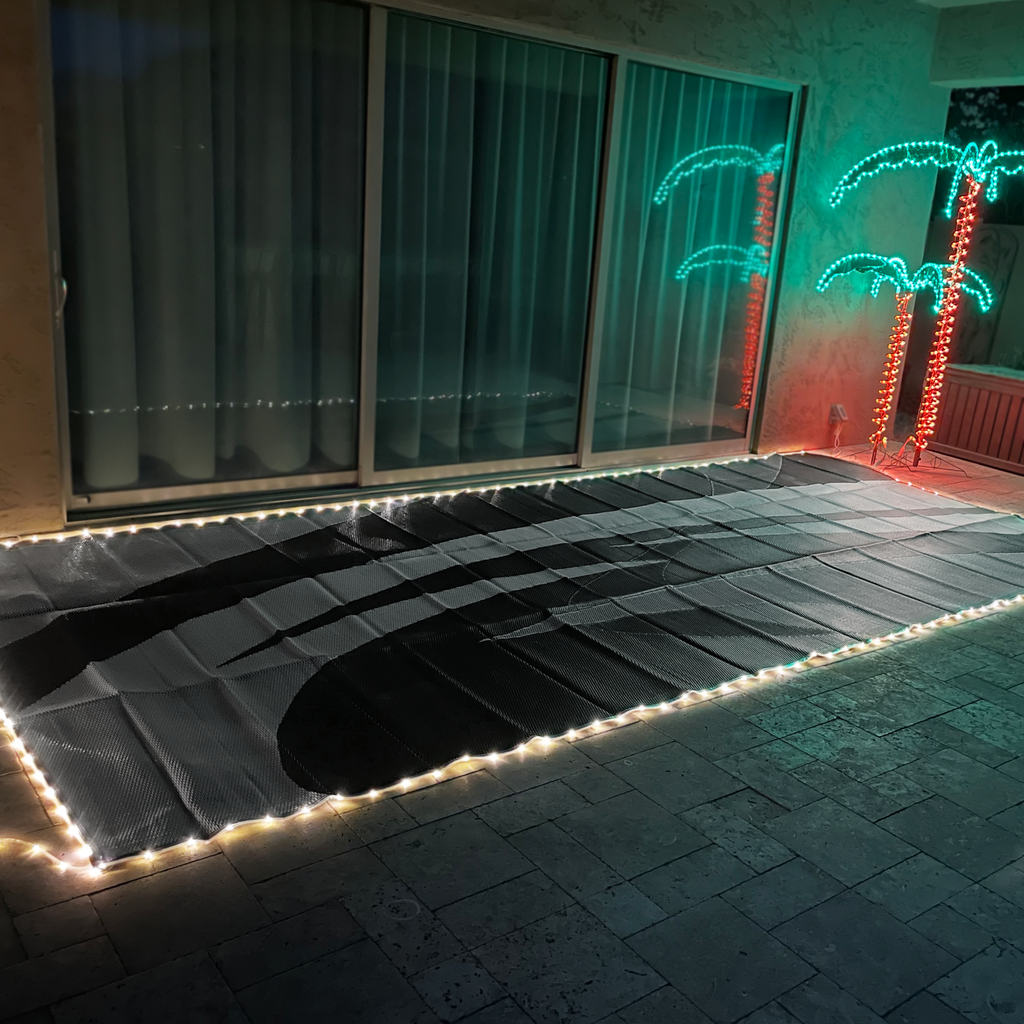 Stylish Camping LED Illuminated Graphic Swirl Mat 8'x18'