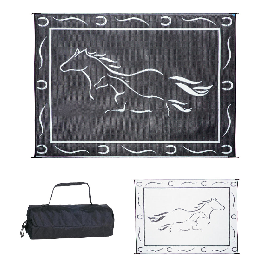 Stylish Camping GH8111 Black/White 8-Feet X11-Feet Galloping Horses Ma On Stylish Camping GH8111 Black/White 8-Feet X11-Feet Galloping Horses Ma On
