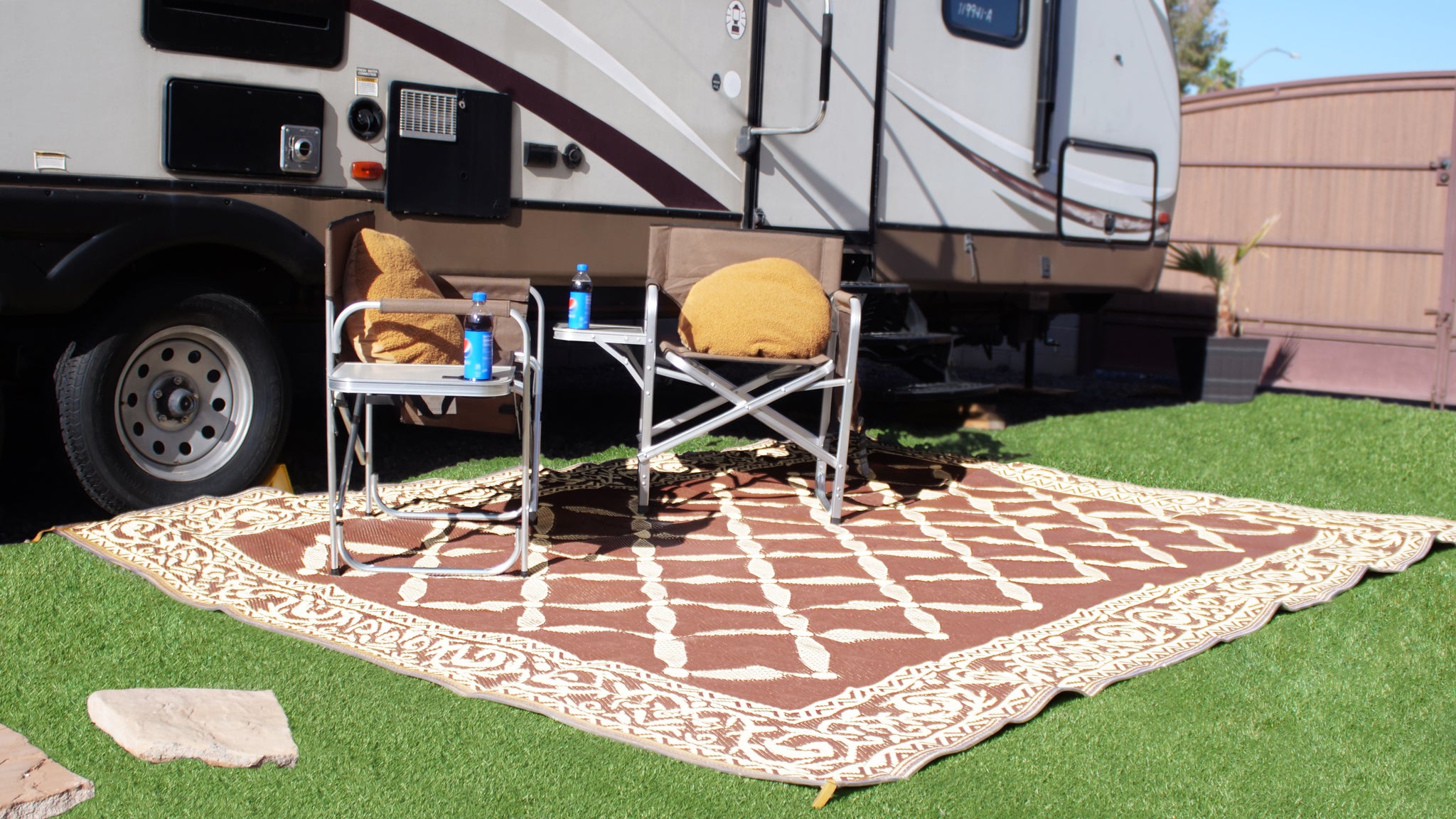 Bsmathom Waterproof Outdoor Rug 6'x9' Reversible Boho