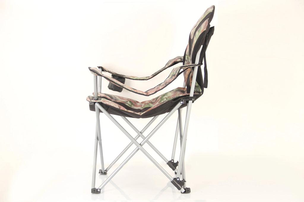 Stylish Camping Foldable Black/Camo Reclining Camp Chair Stylish Camping