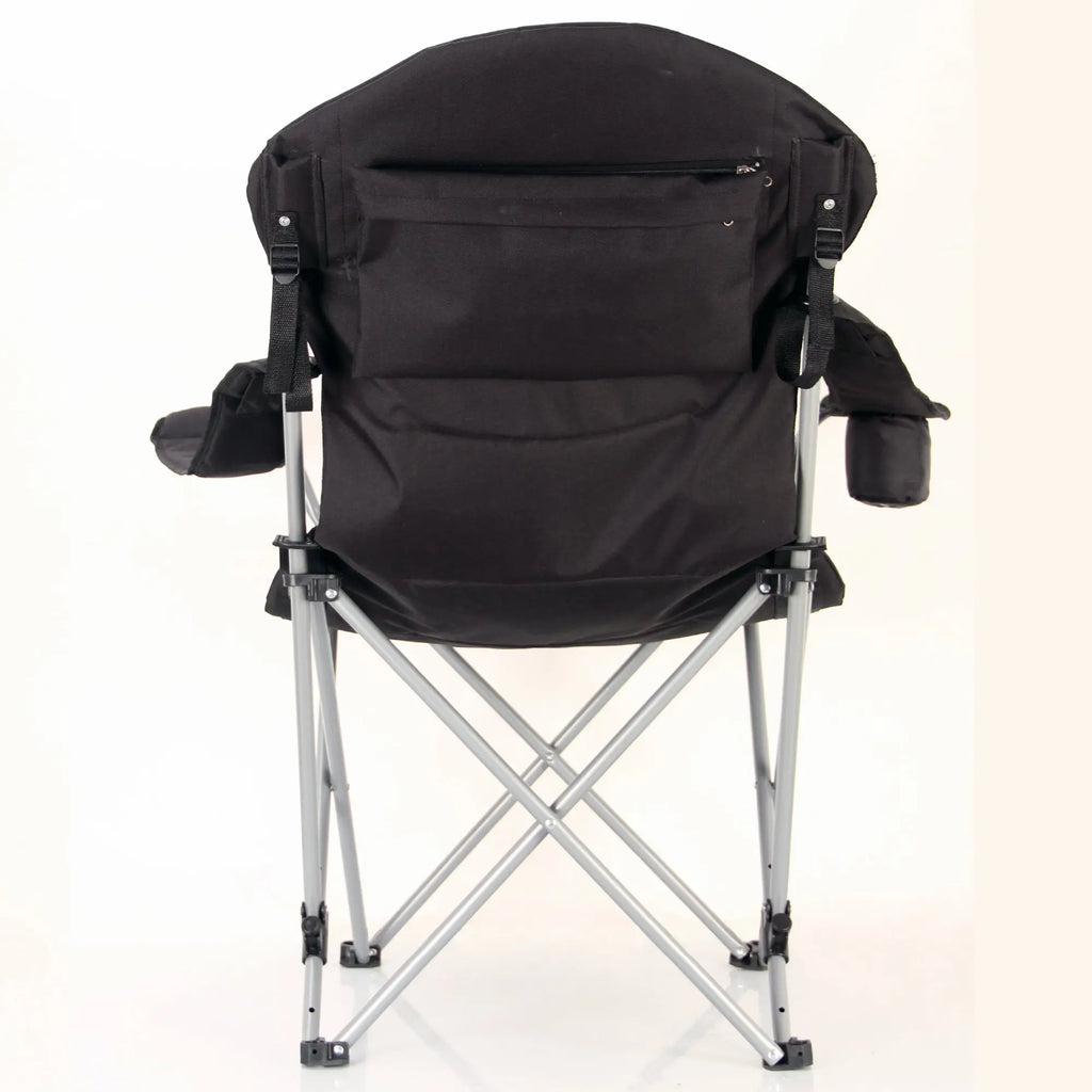 Stylish Camping Foldable Black/Flag Reclining Camp Chair Stylish Camping